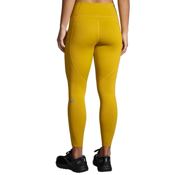 Brooks Womens Method 7/8 Tight Leggings Activewear Golden Hour Yellow Sz 2XL - Picture 4 of 9